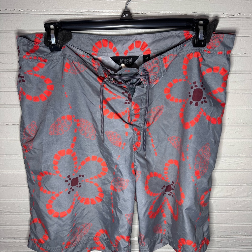 EUC J. Crew Men's Swim Shorts in Gray and Red size 38